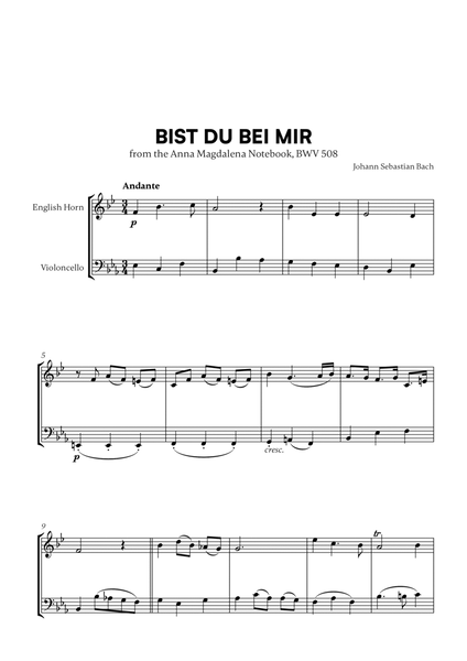 Bist du bei Mir (BWV 508) (for English Horn and Cello) image number null