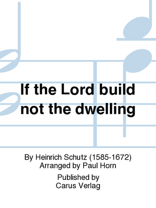 Book cover for If the Lord build not the dwelling (Wo der Herr nicht das Haus bauet)