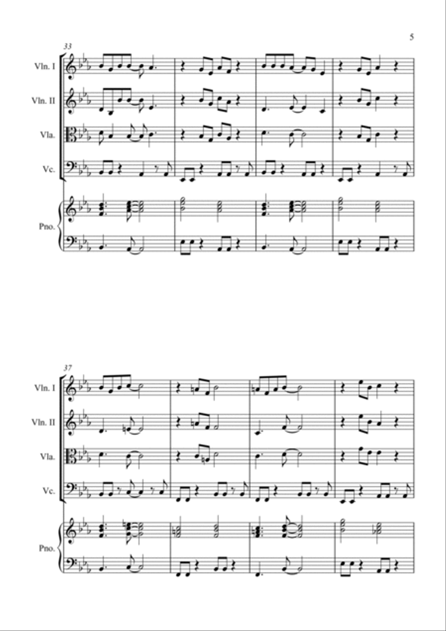 Summer Nights String Quartet scores gallery preview page 5