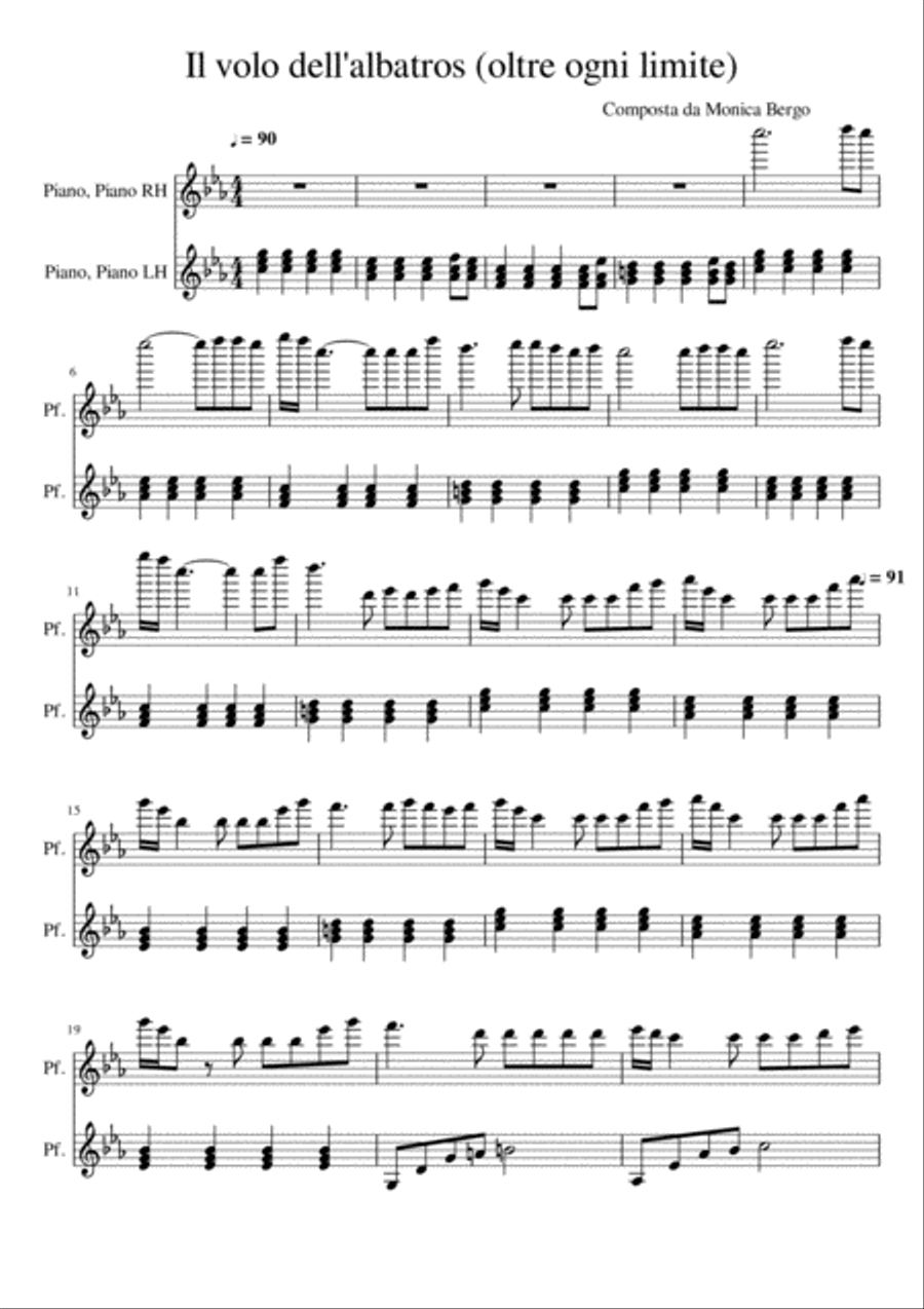 Il volo dell'albatros (Oltre ogni limite) Piano Solo scores gallery preview page 1