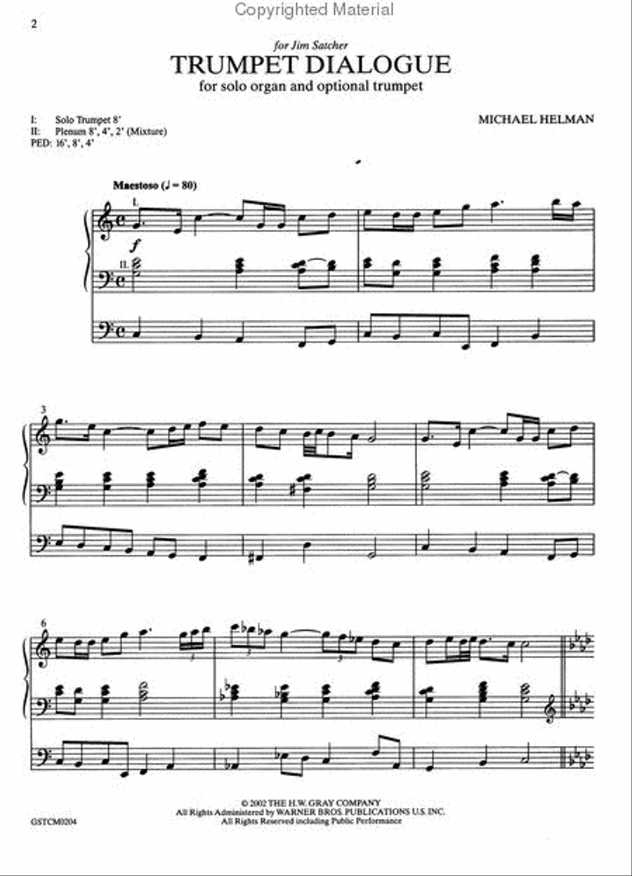 Trumpet Dialogue Organ scores gallery preview page 2
