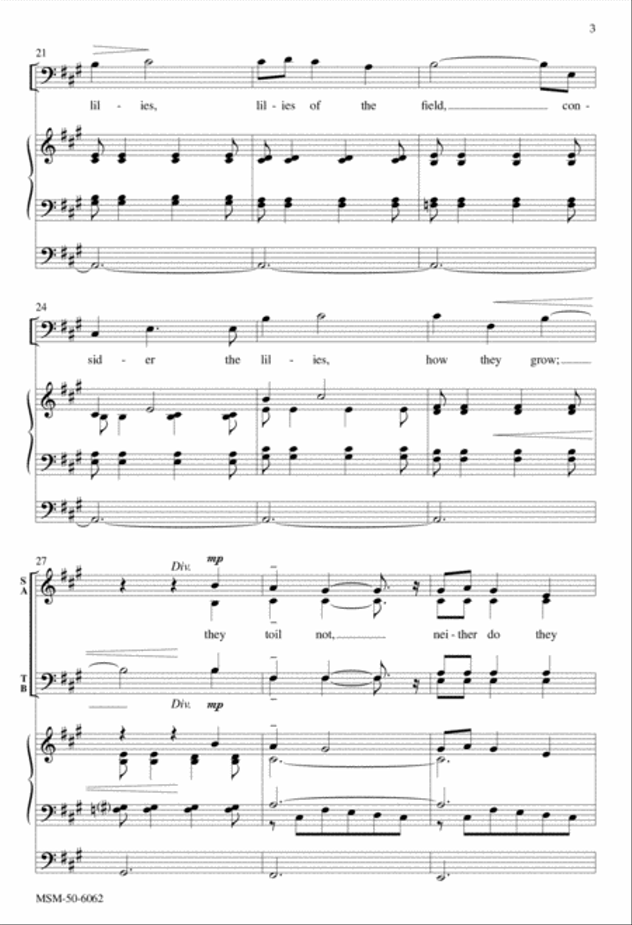Consider the Lilies Divisi scores gallery preview page 4