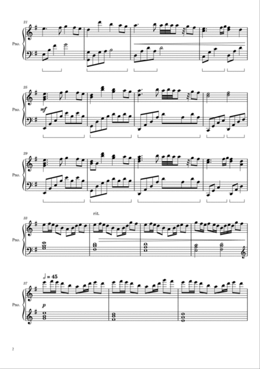 Fairy Tail Piano Solo scores gallery preview page 2