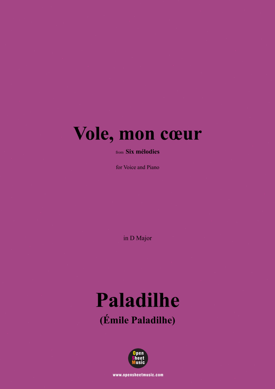 Paladilhe-Vole,mon cœur,in D Major Voice scores gallery preview page 1