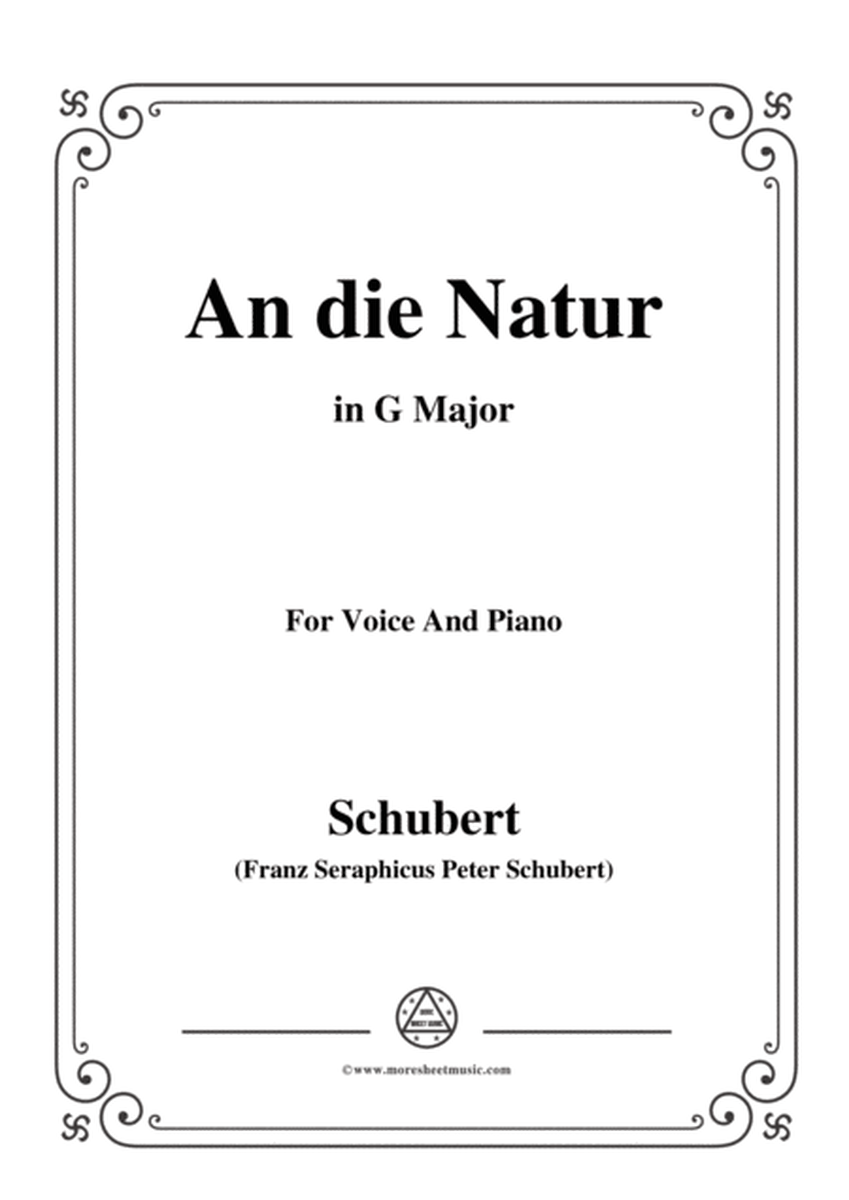 Schubert-An die Natur,in G Major,for Voice&Piano image number null