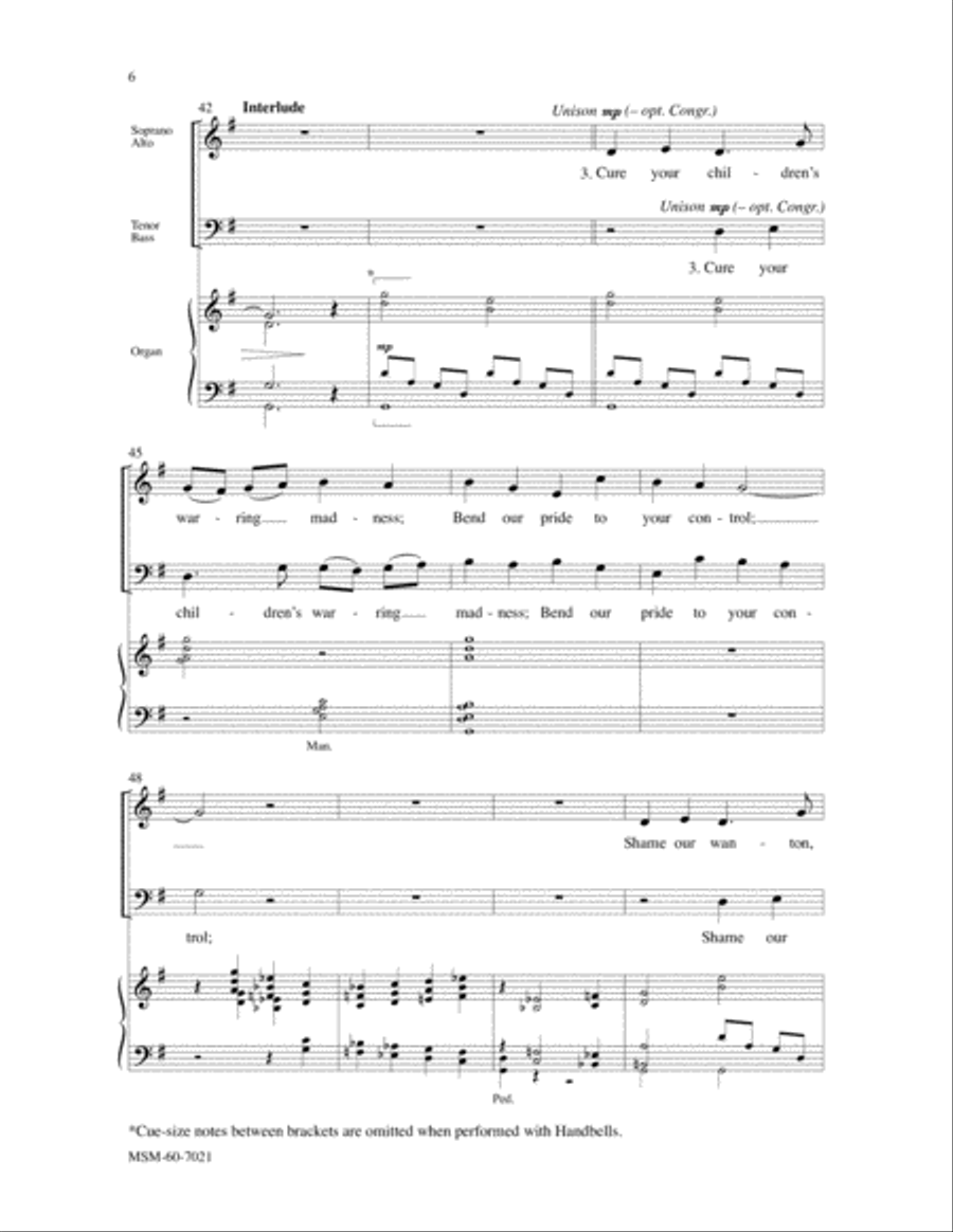 God of Grace and God of Glory 4-Part scores gallery preview page 6