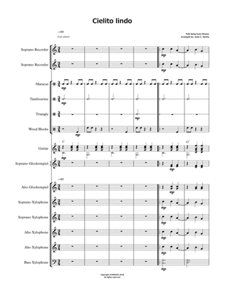 Cielito lindo (arranged for Orff Ensemble)