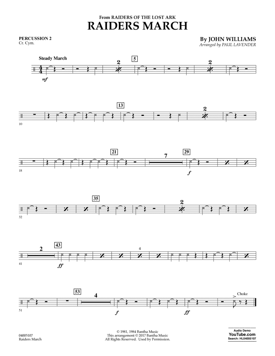 Raiders March - Percussion 2 Concert Band scores gallery preview page 1