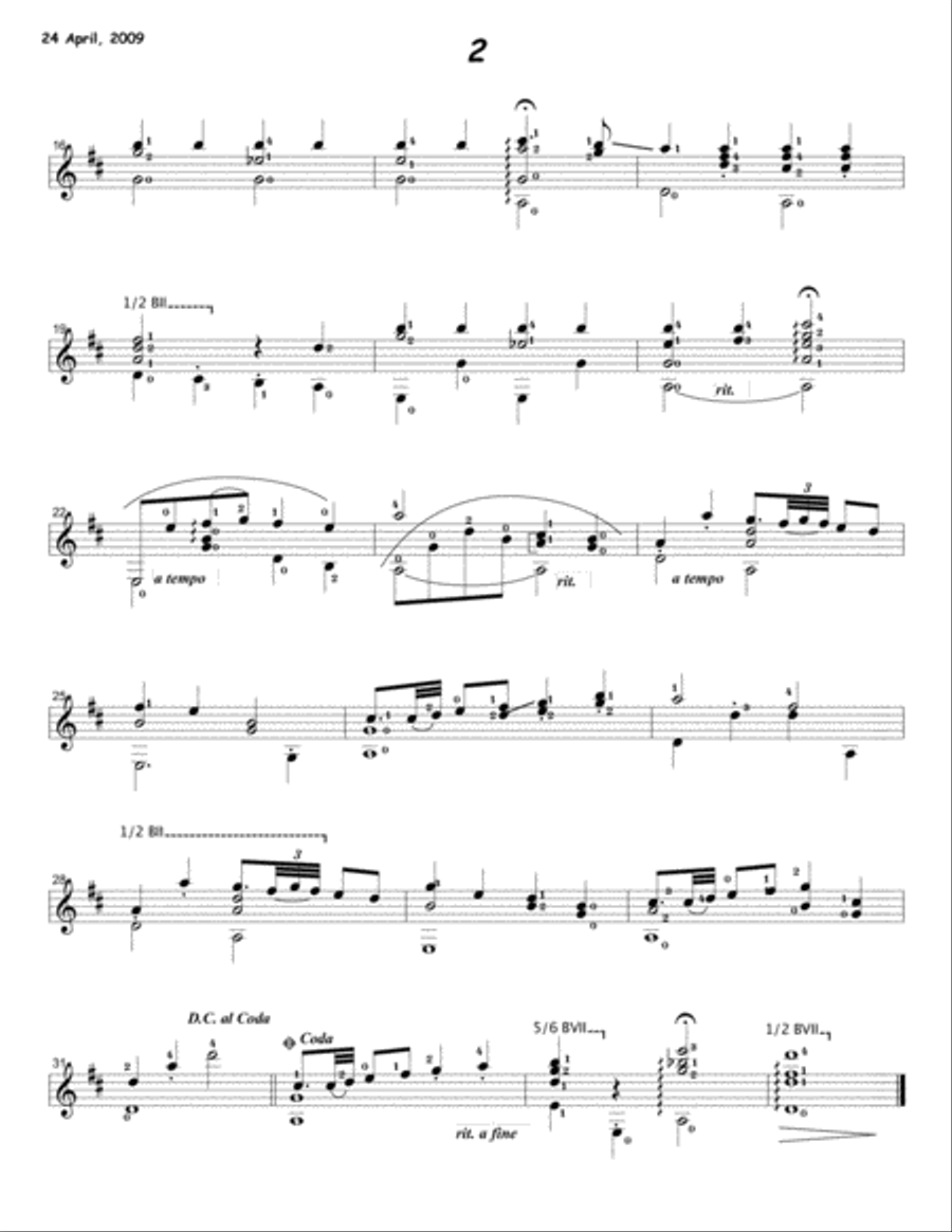 24 April, 2009 Guitar Tablature scores gallery preview page 2