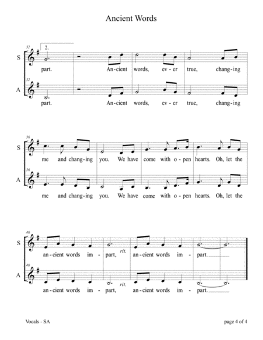 Ancient Words 2-Part scores gallery preview page 4