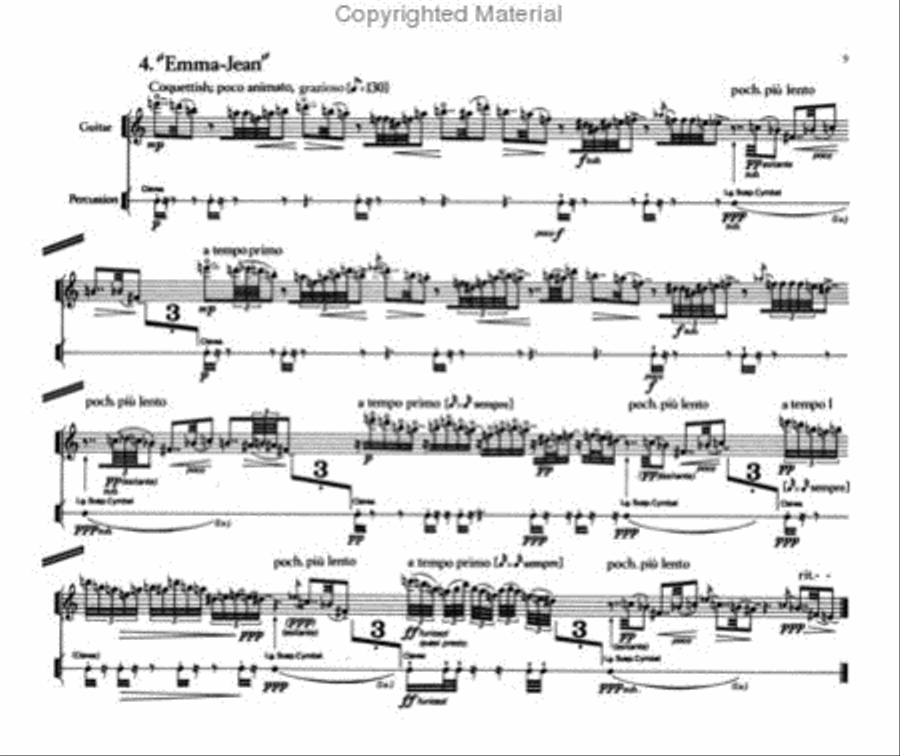 Mundus Canis - Five Humoresques For Guitar And Percussion Small Ensemble scores gallery preview page 3