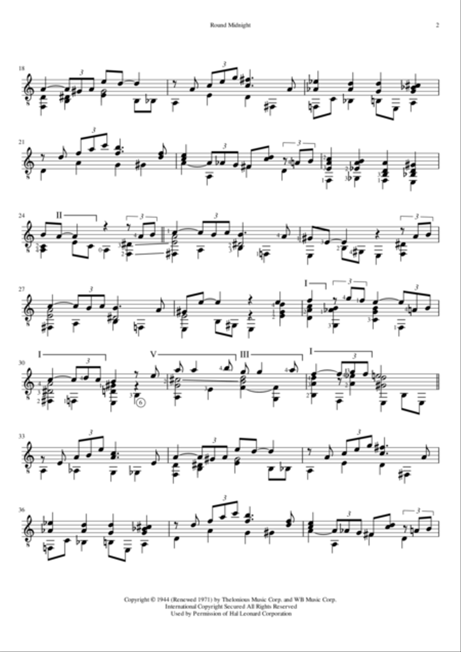 Round Midnight Electric Guitar scores gallery preview page 2