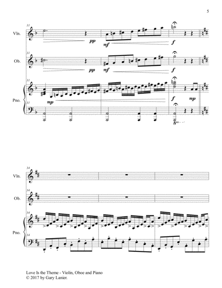 LOVE IS THE THEME (Trio – Violin, Oboe & Piano with Score/Parts) image number null