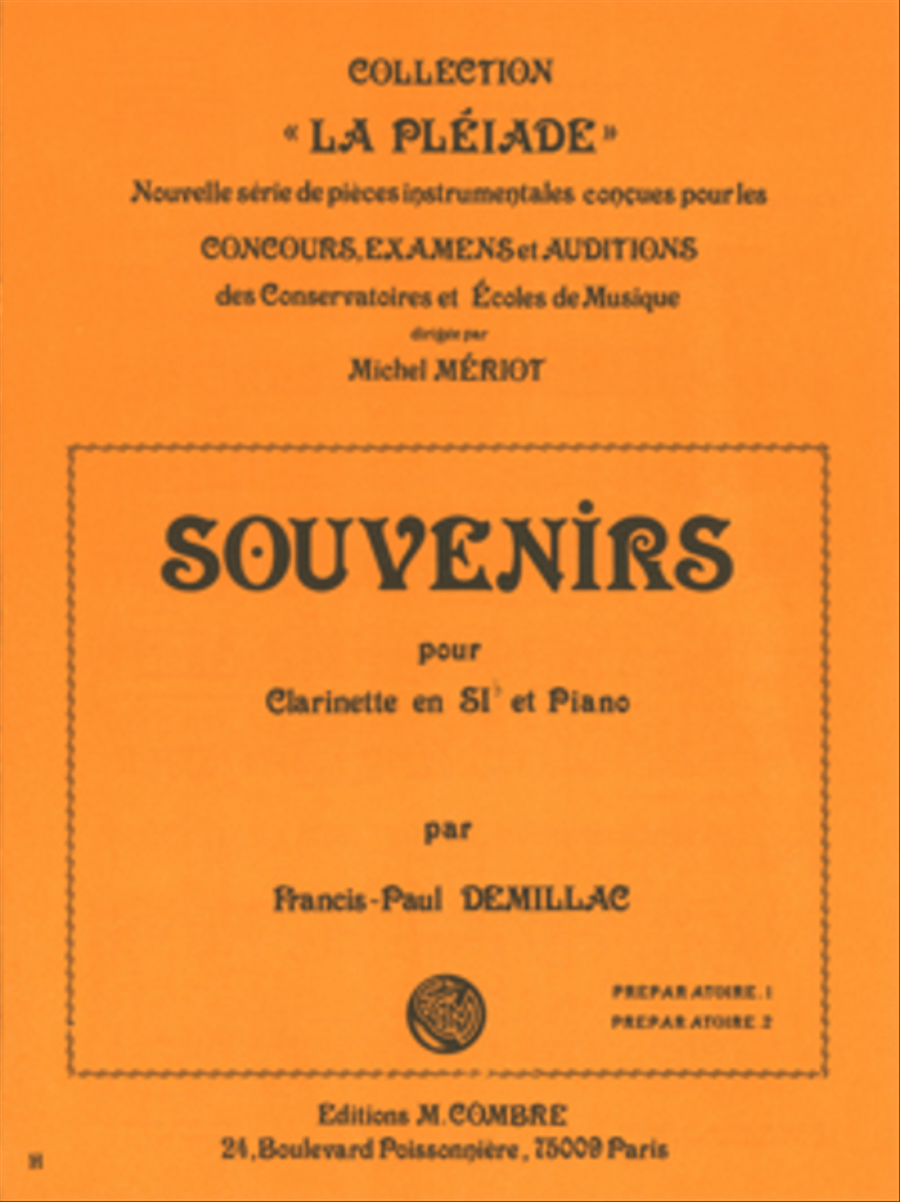 Souvenirs Clarinet Solo scores gallery preview page 1