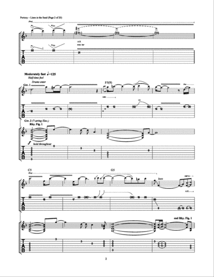 Lines in the Sand Lines in the Sand Electric Guitar scores gallery preview page 2
