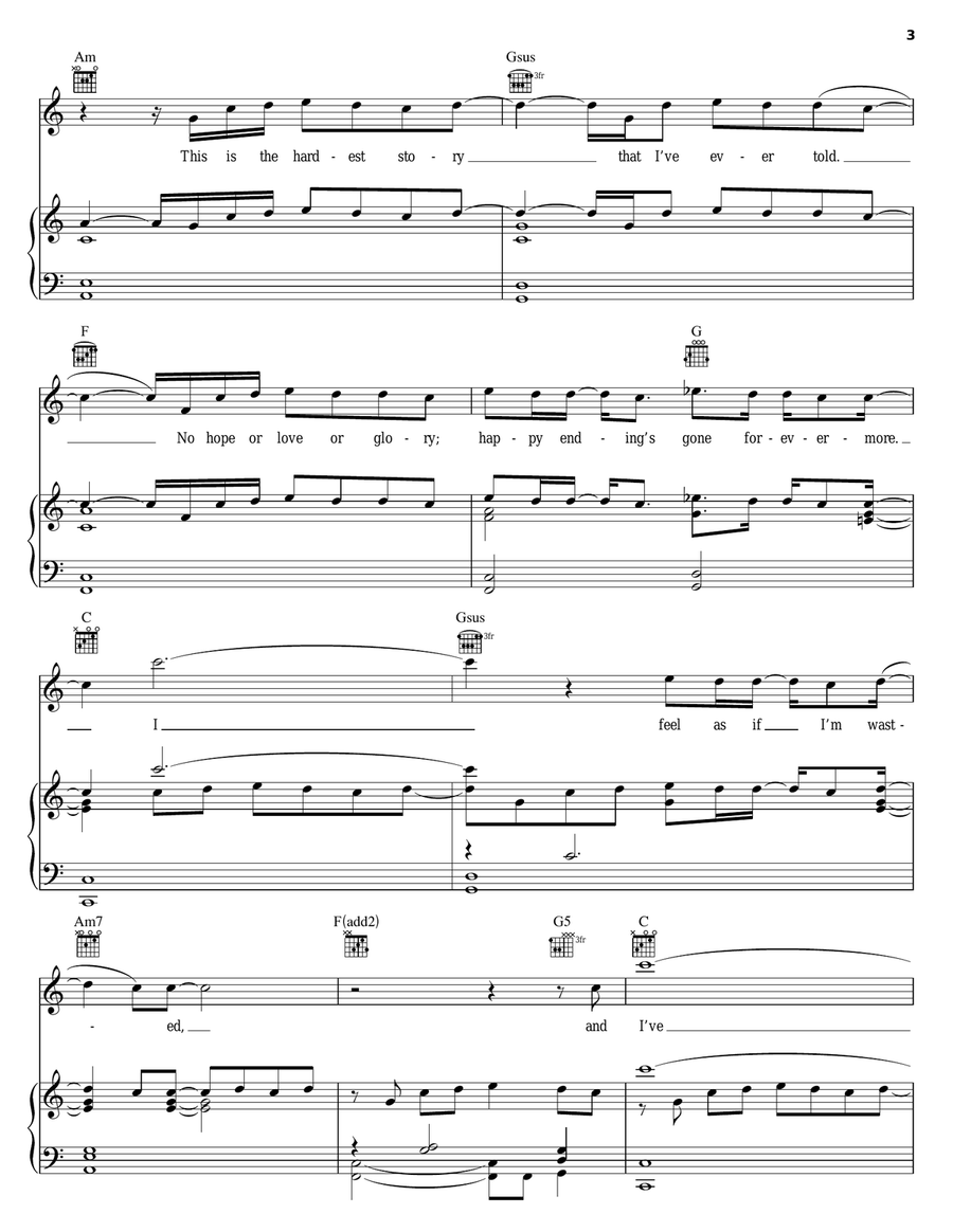 Happy Ending Piano, Vocal, Guitar scores gallery preview page 3