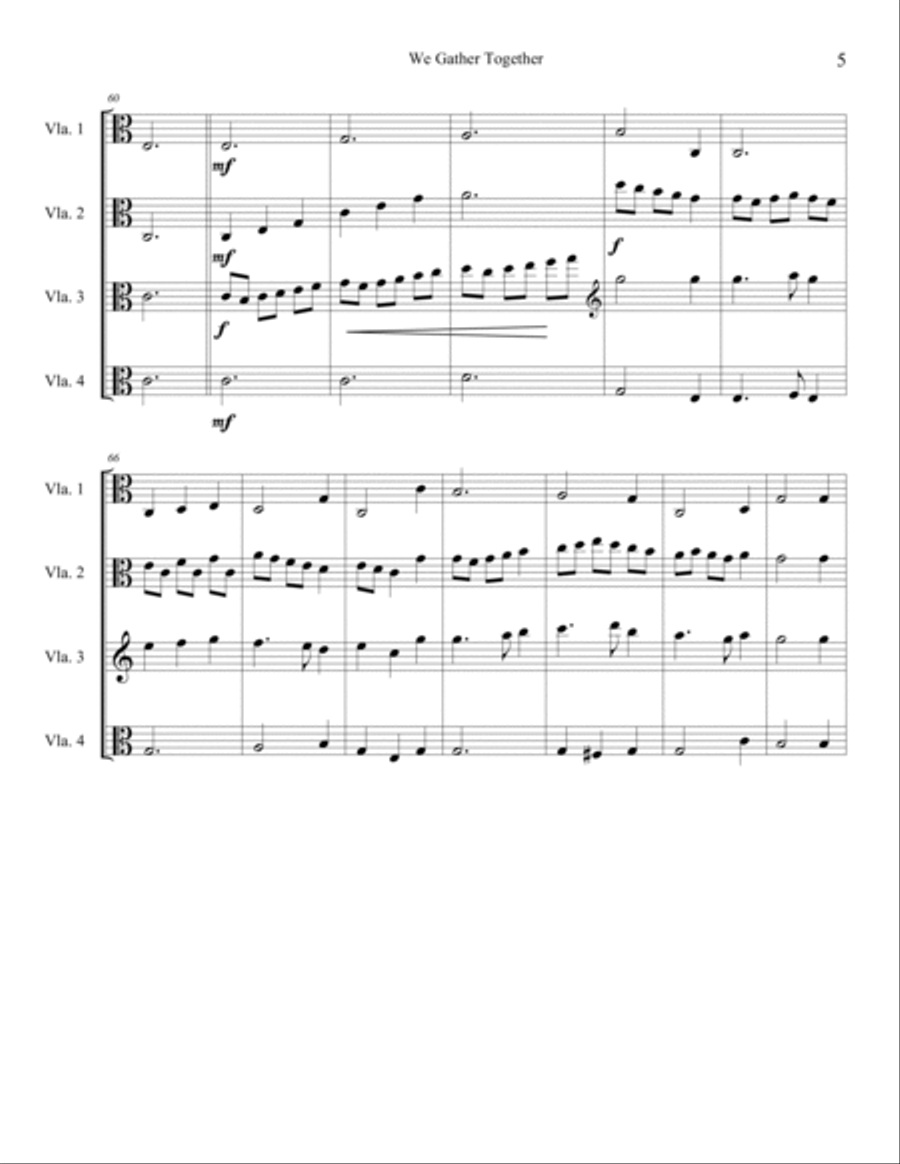 We Gather Together Viola scores gallery preview page 6