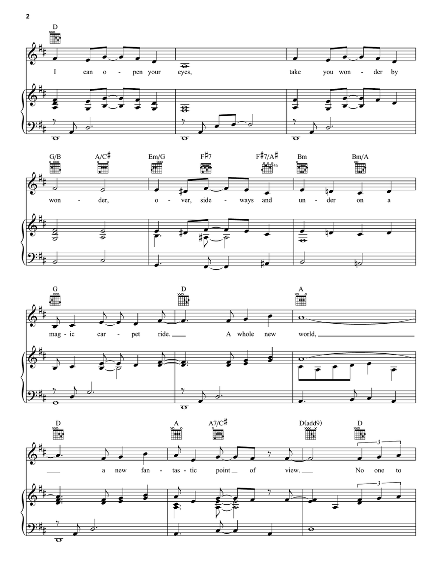 A Whole New World (from Aladdin) Guitar scores gallery preview page 2