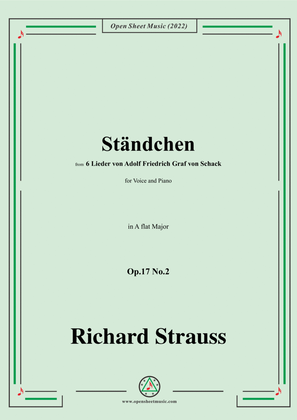 Book cover for Richard Strauss-Ständchen,in A flat Major