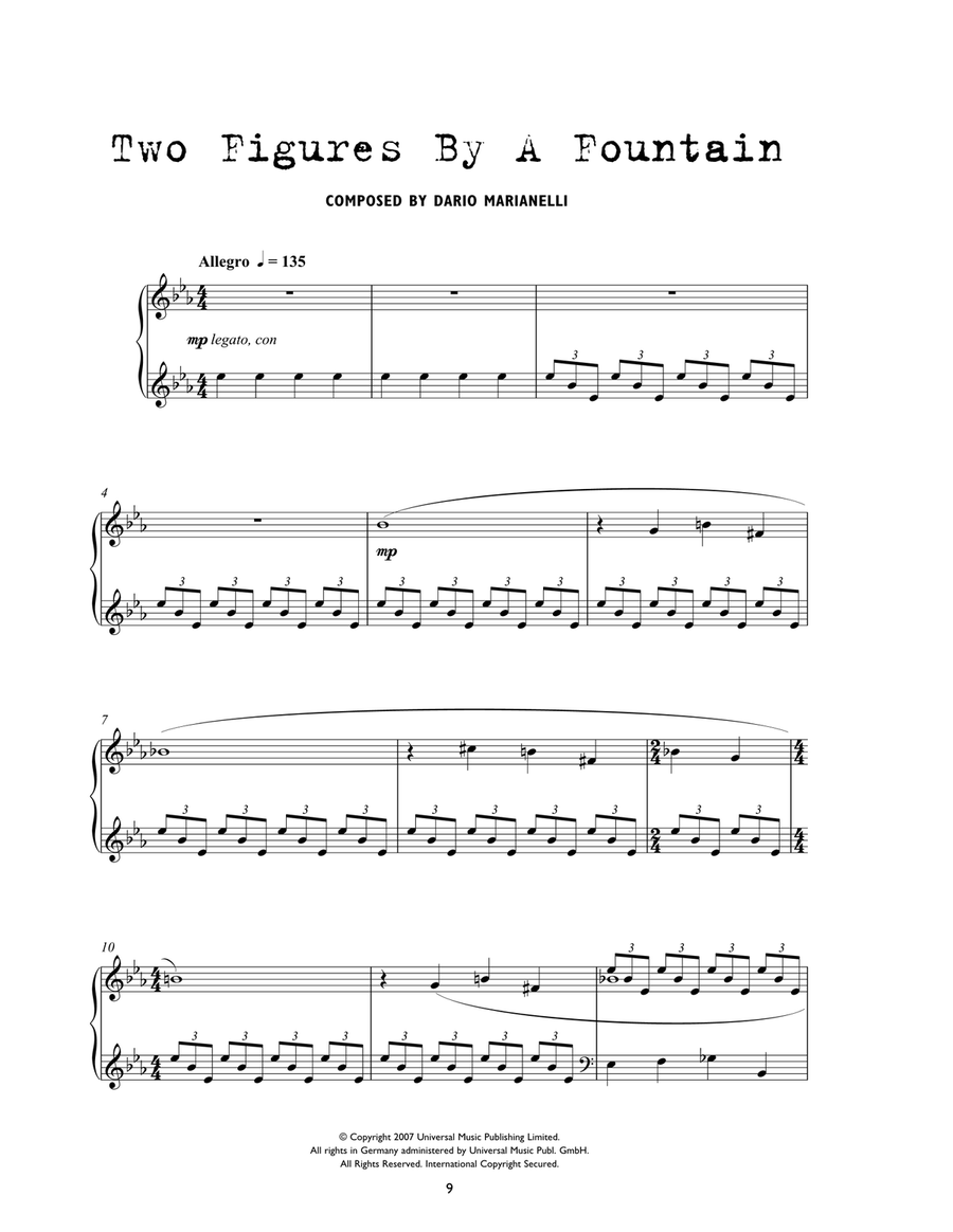 Two Figures By A Fountain (from Atonement) Piano Solo scores gallery preview page 1