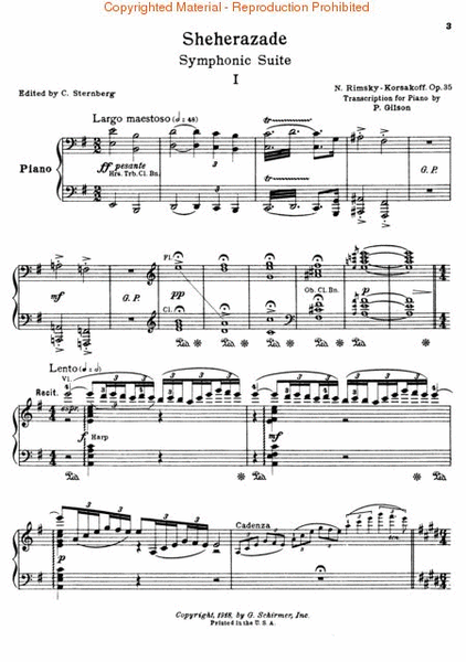 Sheherazade, Op. 35 (Piano Reduction)