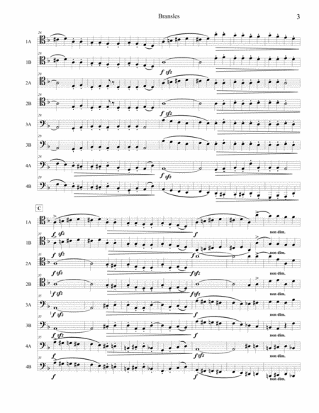 Capriol Suite Bransles for 8 trombones image number null