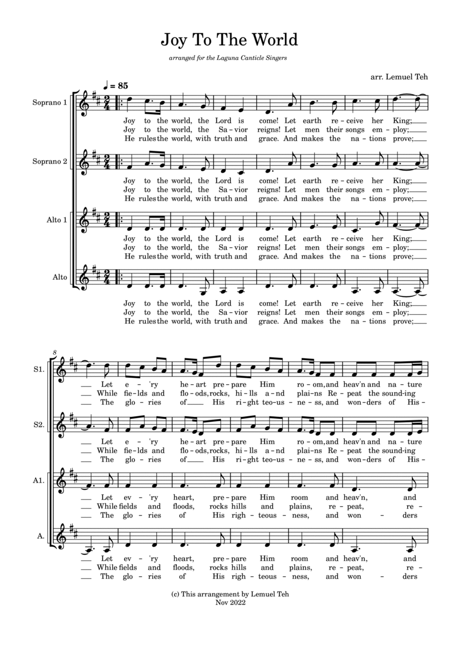 Joy To The World SSAA scores gallery preview page 1