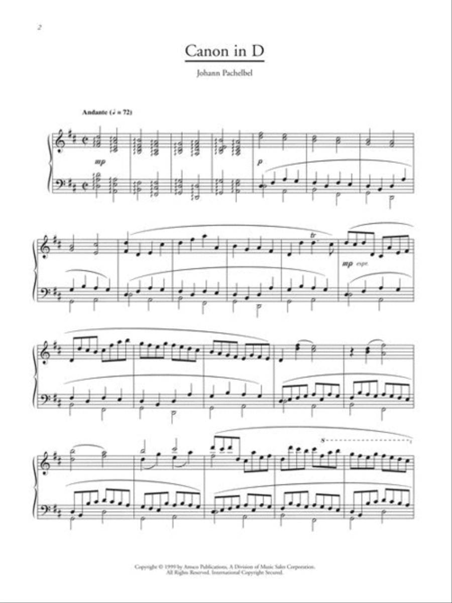 Pachelbel: Canon in D Piano scores gallery preview page 3
