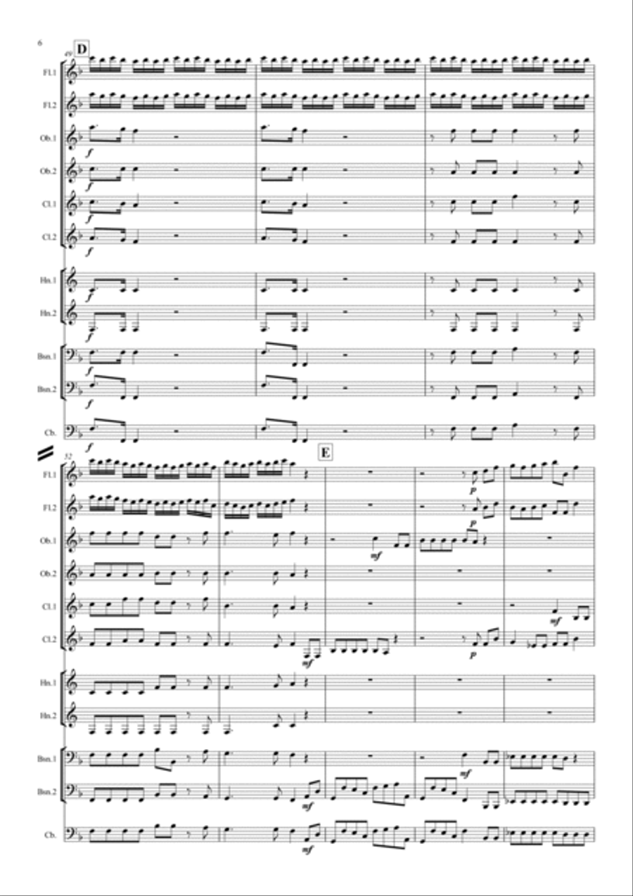 Handel: For unto us a Child is born (Messiah) - wind dectet School and Community scores gallery preview page 6