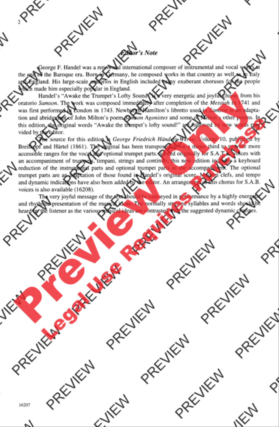 Awake the Trumpet's Lofty Sound 4-Part scores gallery preview page 2