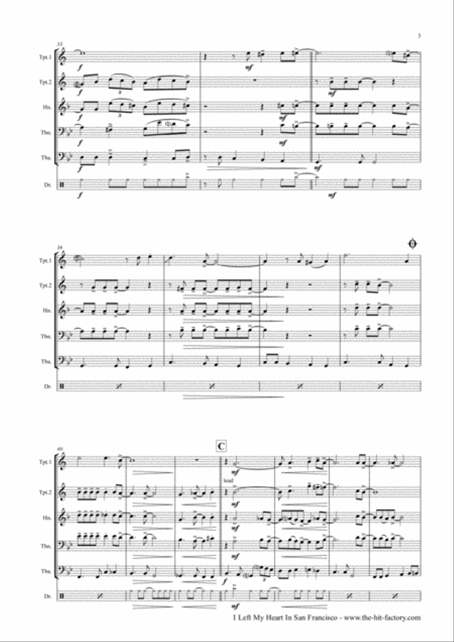 I Left My Heart In San Francisco Euphonium scores gallery preview page 3