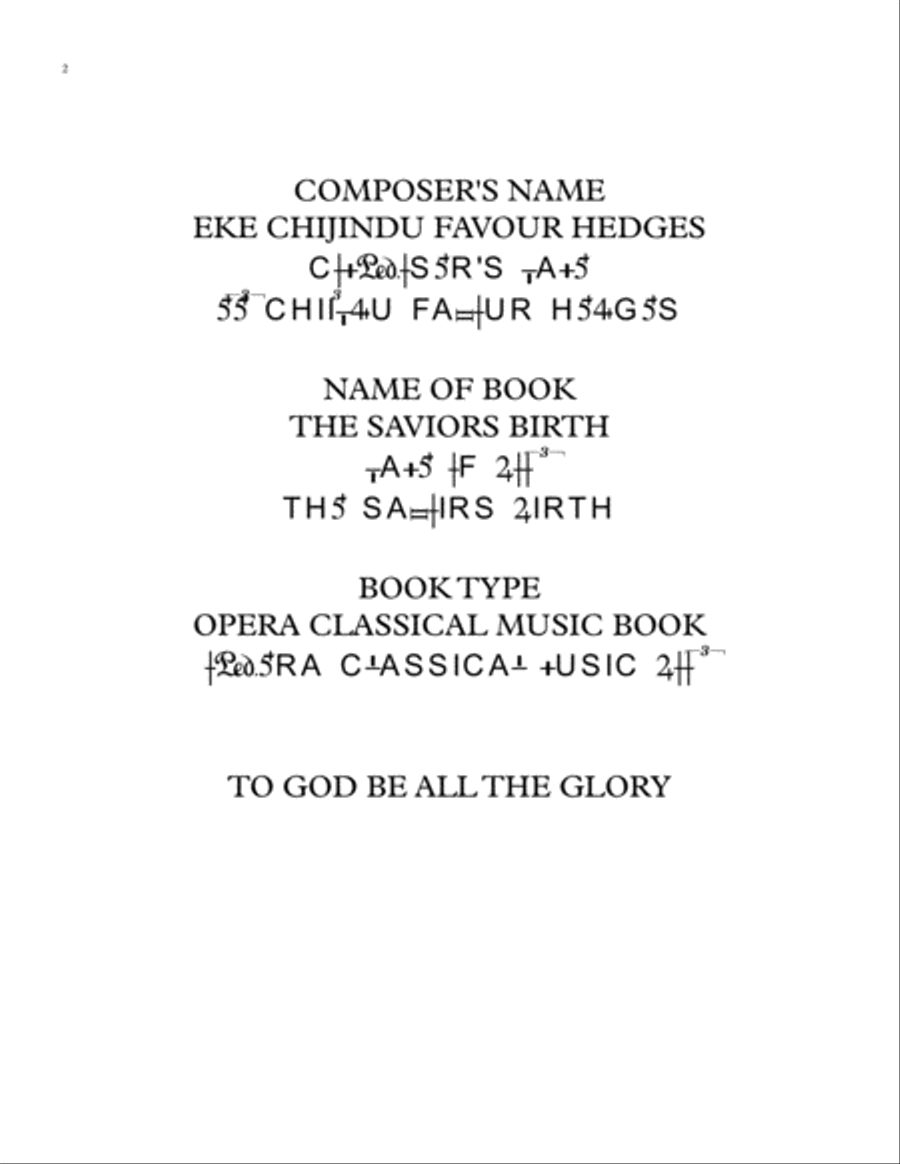 Opera for the SAVIOR'S BIRTH Full Orchestra scores gallery preview page 2
