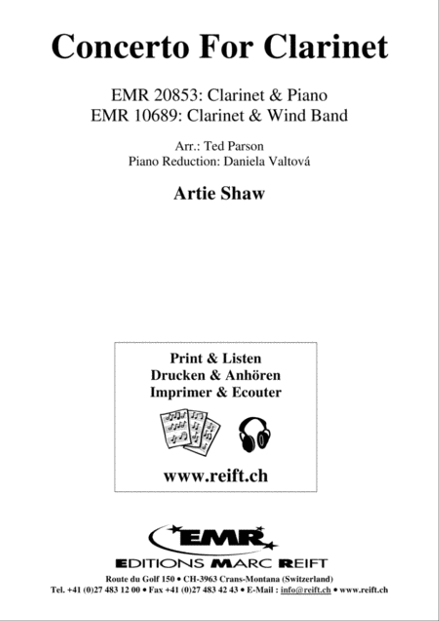 Concerto For Clarinet Clarinet Solo scores gallery preview page 2