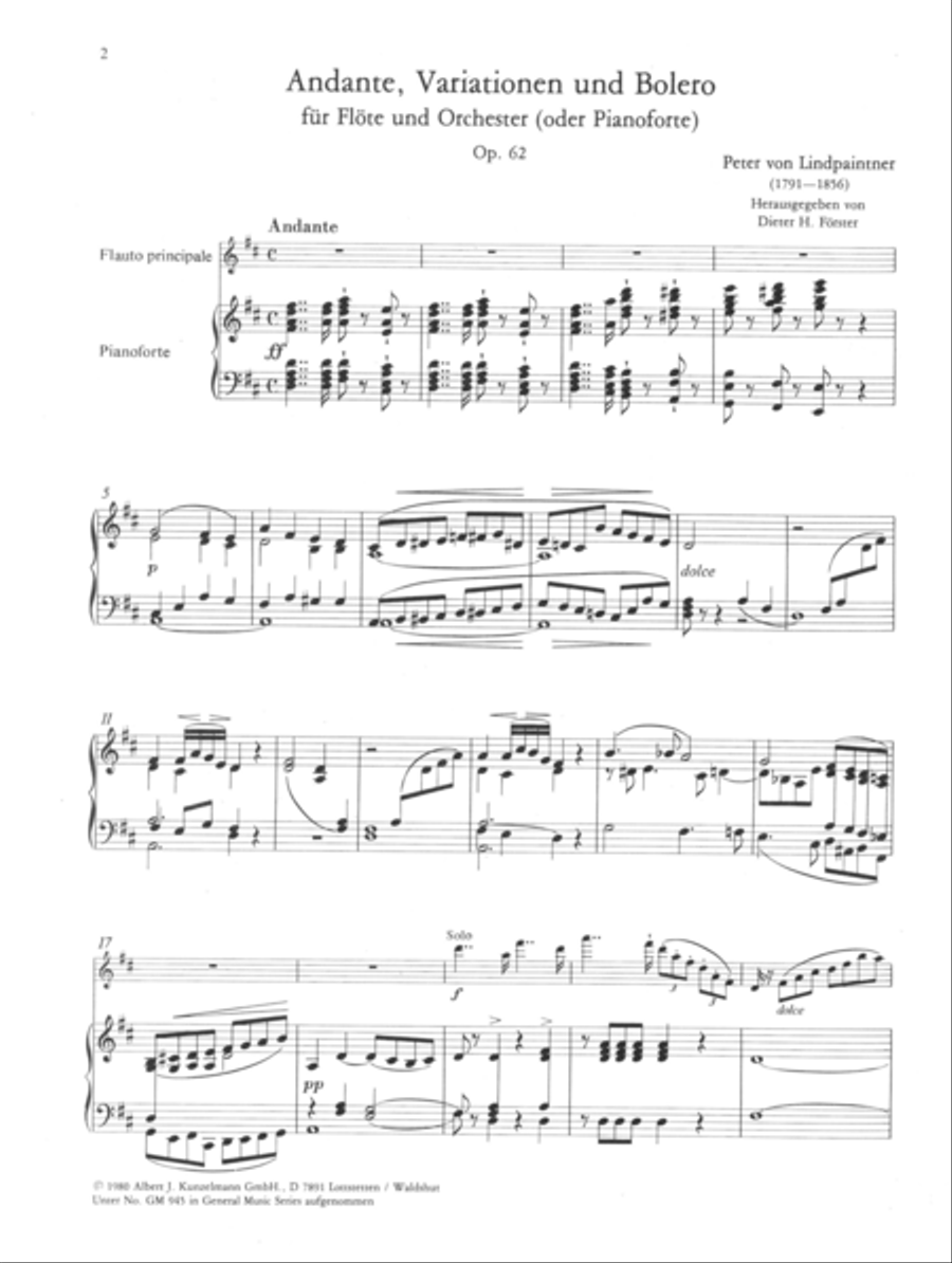 Andante, variations and bolero Flute Solo scores gallery preview page 2