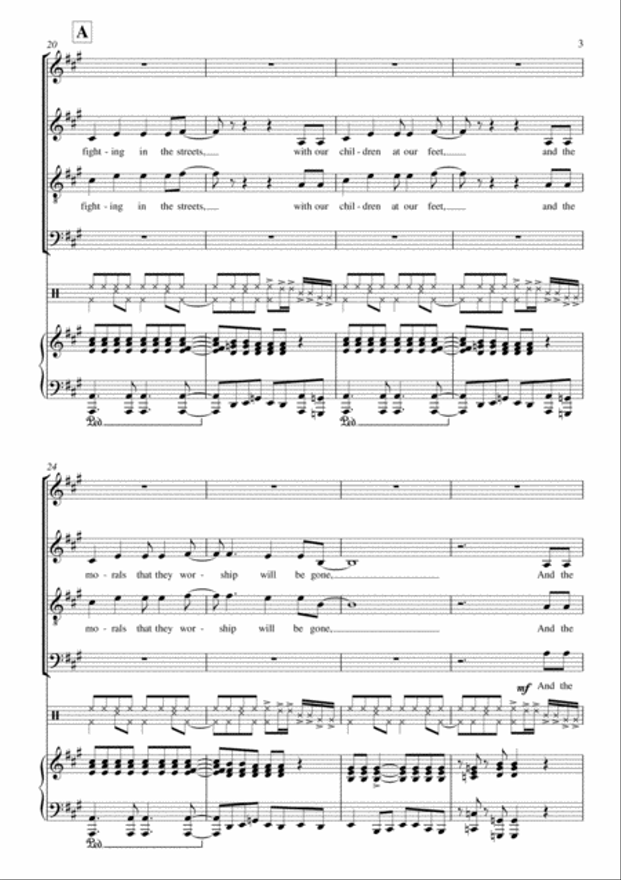 Won't Get Fooled Again 4-Part scores gallery preview page 3