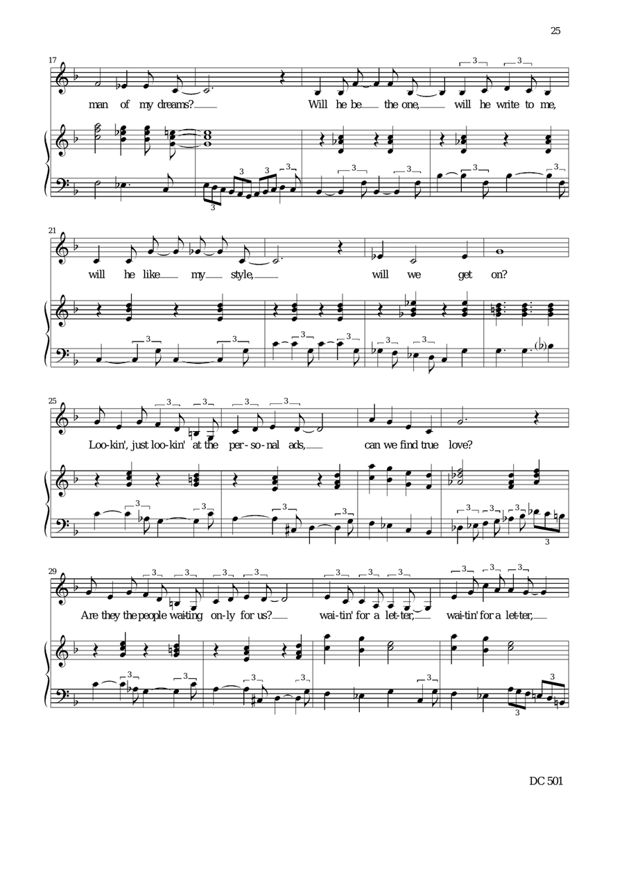 Looking just looking in the personal ads (Alto and piano) Alto Voice scores gallery preview page 2