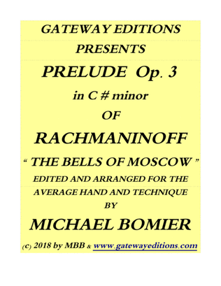 Prelude Op.3 in C# minor, "Bells of Moscow" for Piano Solo of Rachmaninoff