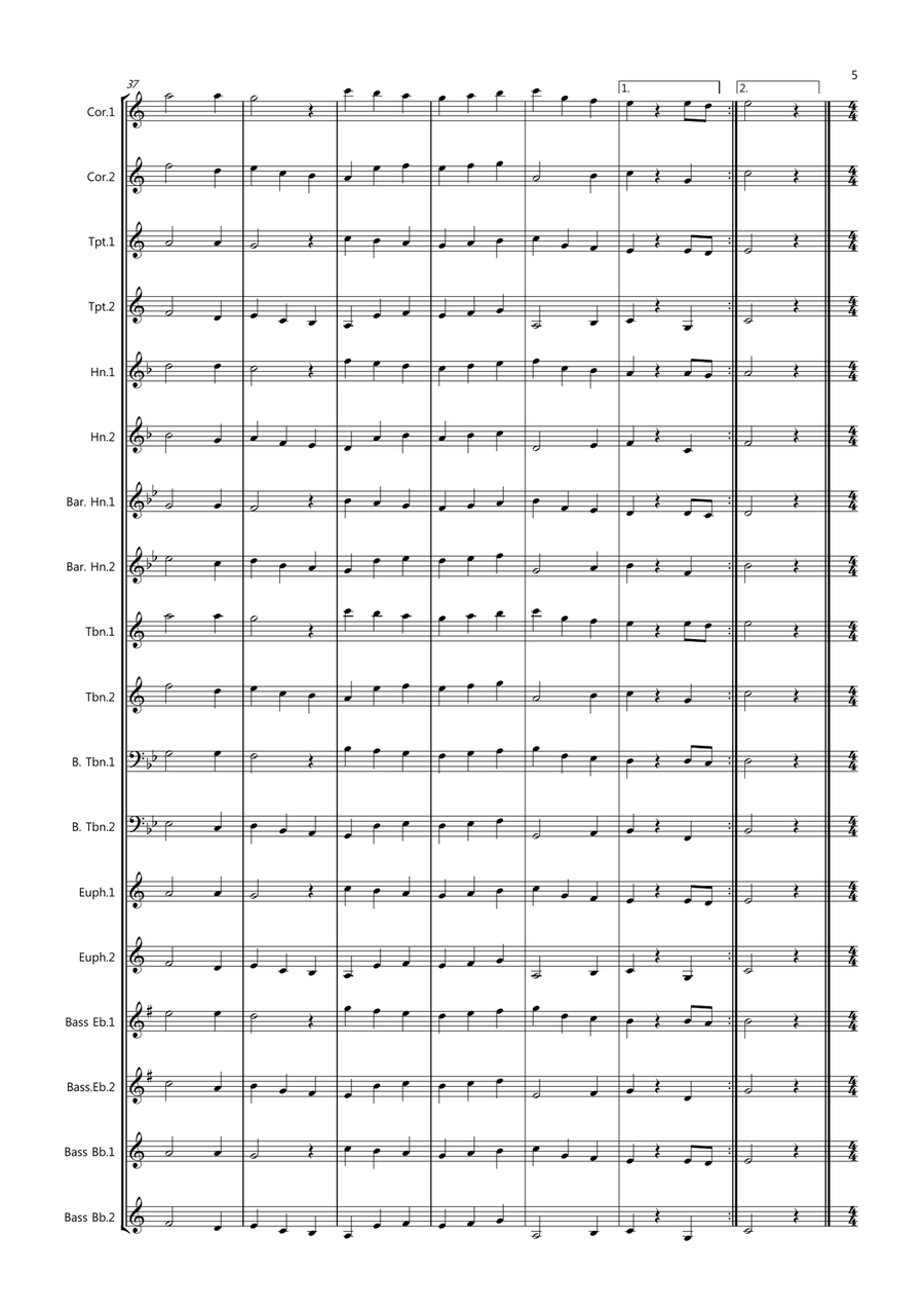 8 Easy Christmas Duets for Mixed Brass Small Ensemble scores gallery preview page 5