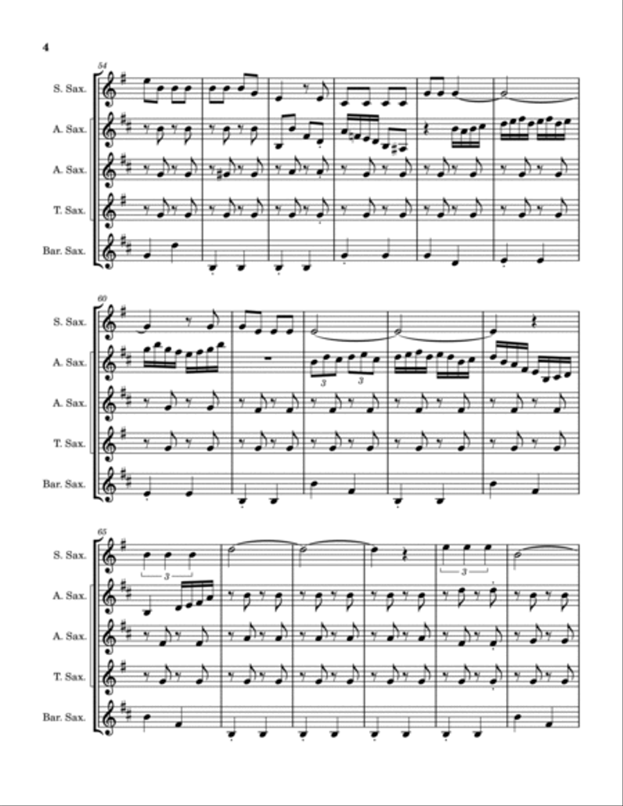 (Ghost) Riders In The Sky (A Cowboy Legend) Saxophone Quintet scores gallery preview page 5