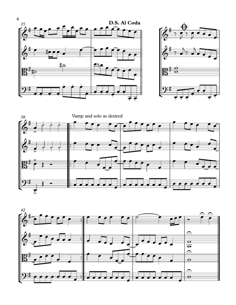 Head Over Heels String Quartet scores gallery preview page 4