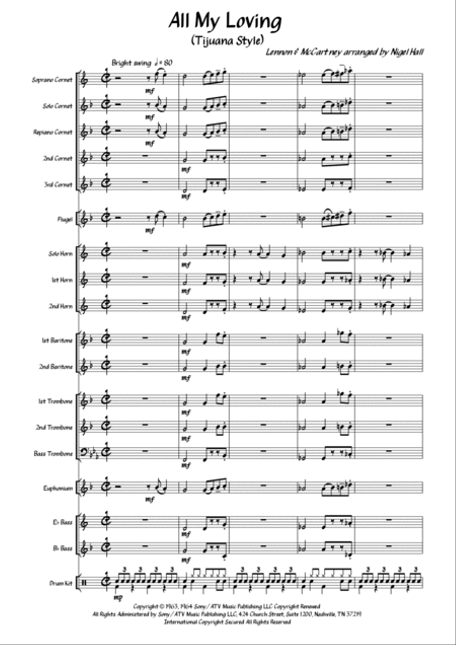 All My Loving Brass Band scores gallery preview page 3
