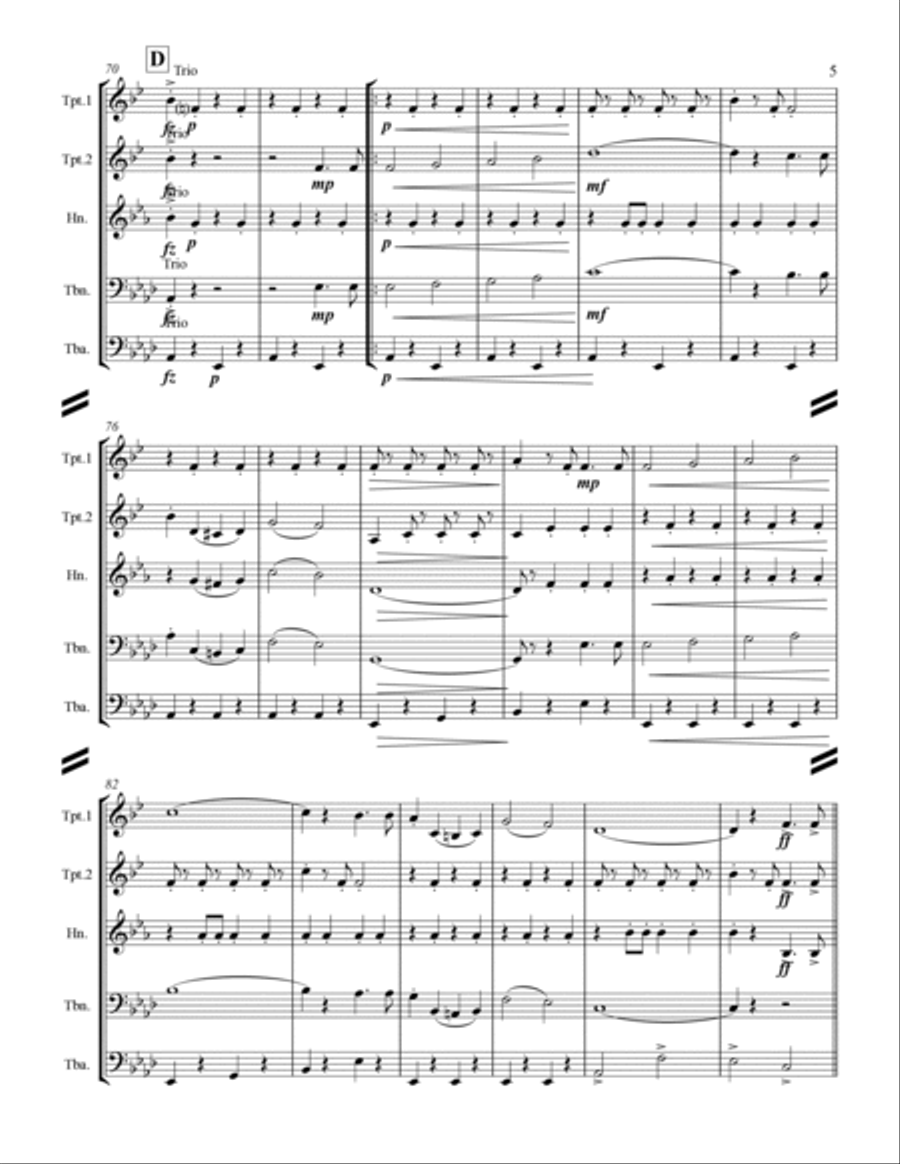 Alte Kameraden - Old Comrades (for Brass Quintet) Alte Kameraden - Old Comrades (for Brass Quintet) Brass Quintet scores gallery preview page 6
