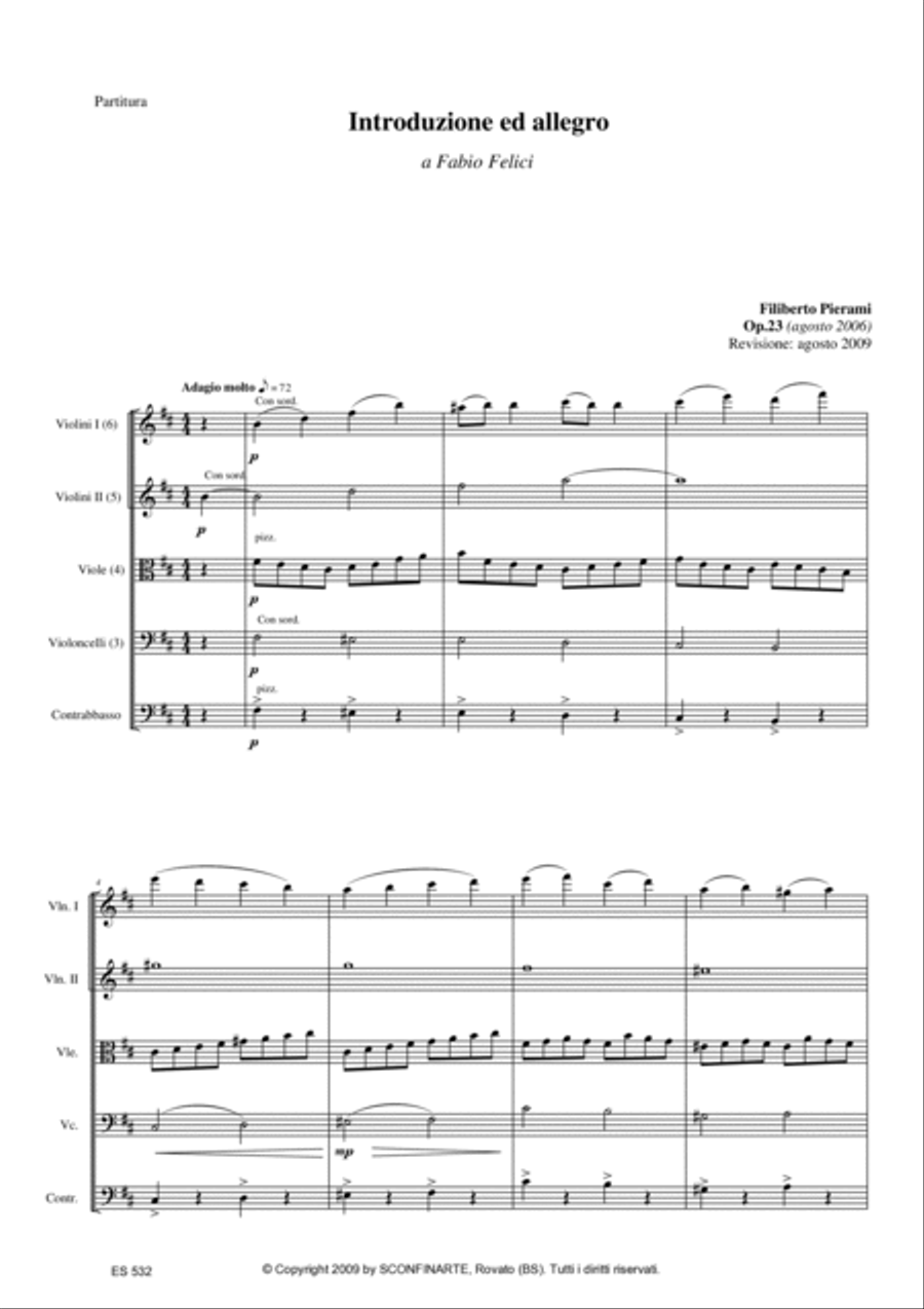 Filiberto PIERAMI: INTRODUZIONE ED ALLEGRO (op.23) (ES 532) - Score Only Full Orchestra scores gallery preview page 3