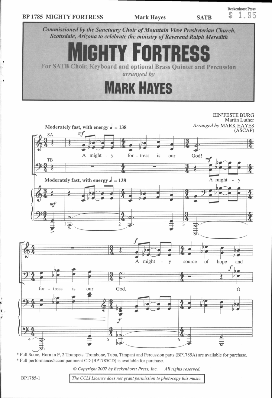 Mighty Fortress 4-Part scores gallery preview page 2