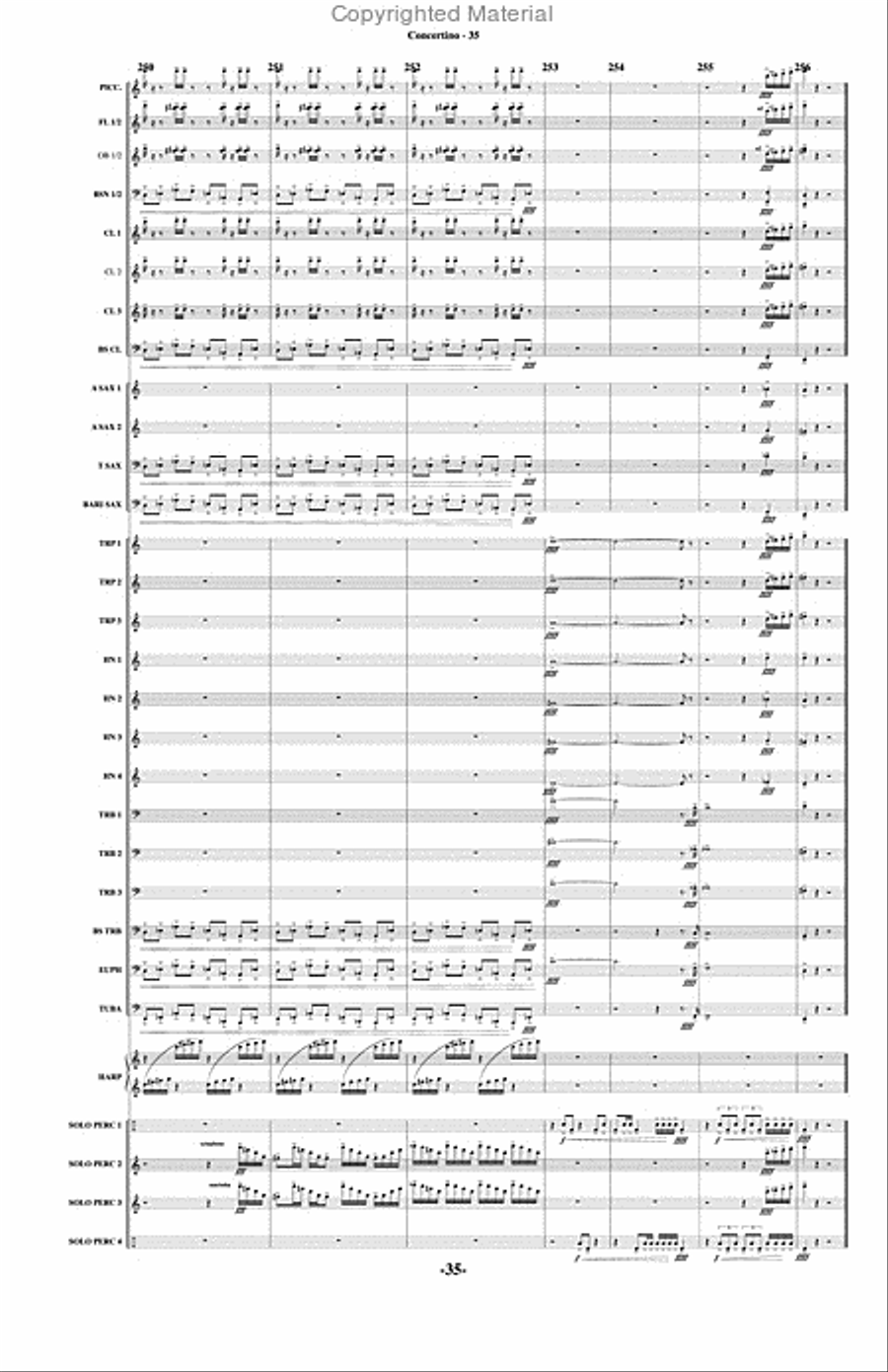Concertino for 4 Percussion Concertino for 4 Percussion Concert Band scores gallery preview page 36
