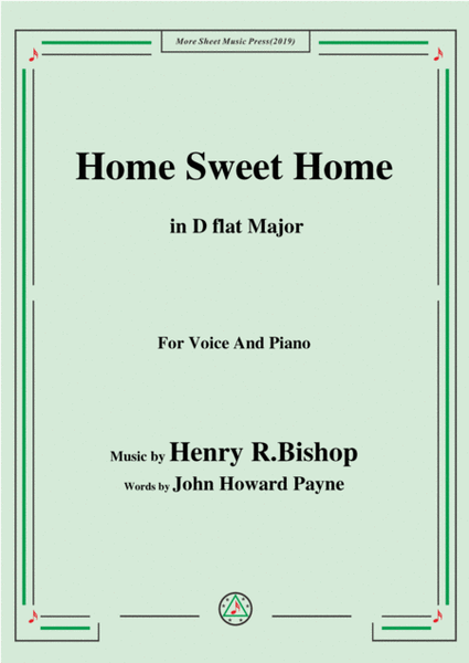 Henry R. Bishop-Home Sweet Home,in D flat Major,for Voice&Piano image number null