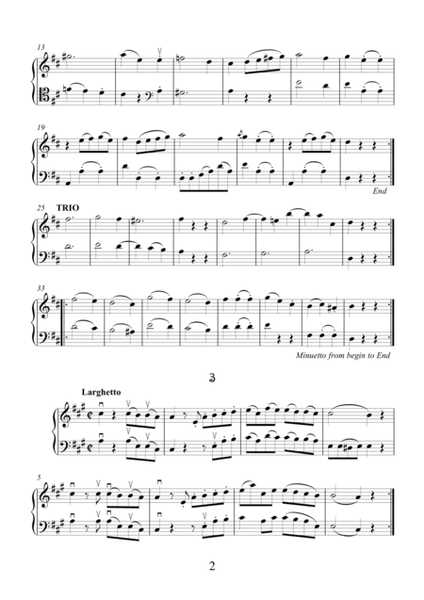 Mozart - Easy Duets transcription for violin and cello