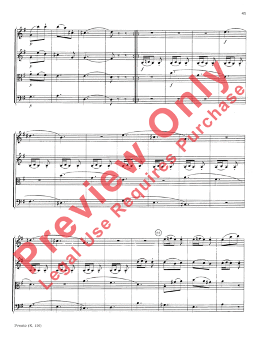 Mozart String Quartets String Quartet scores gallery preview page 42