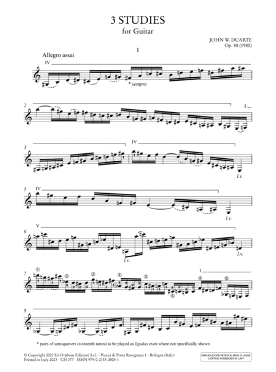 3 Studies Op. 88 for Guitar Acoustic Guitar scores gallery preview page 2