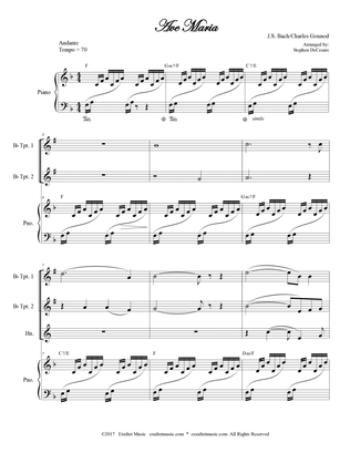 Ave Maria (Brass Quartet - Piano Accompaniment)